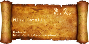 Mink Katalin névjegykártya